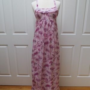 KENSIE Long Pink Floral Print Dress - Size XS